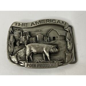 Belt Buckle The American Pork Producer 1985 Limited Edition Vintage Pig Hog